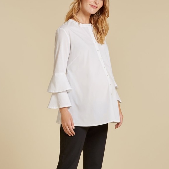 Isabella Oliver | White Button up Blouse - Picture 4 of 13
